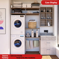 Armoire ouverte sur mesure en aluminium et bois pour toute la maison, kit de rangement modulaire mural et au sol