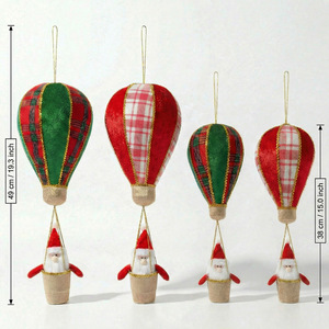 Divertida Decoración Colgante de Navidad con Globo de Aire Caliente de Santa Claus, Figura de Santa Claus con Paracaídas, Poliéster, Sin Gráficos Impresos - Product Image 6