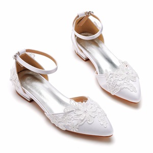 Cinturino con fibbia a punta <span class=keywords><strong>scarpe</strong></span> da sposa Comfort di bellezza <span class=keywords><strong>scarpe</strong></span> <span class=keywords><strong>basse</strong></span> bianche da sposa per donna e donna - Product Image 2