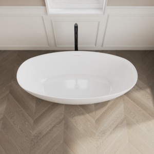 Baignoire autoportante durable en acrylique et fibre de verre renforcée du Vietnam, OEM ODM, taille et forme personnalisées, finition mate ou brillante, blanc - Product Image 5