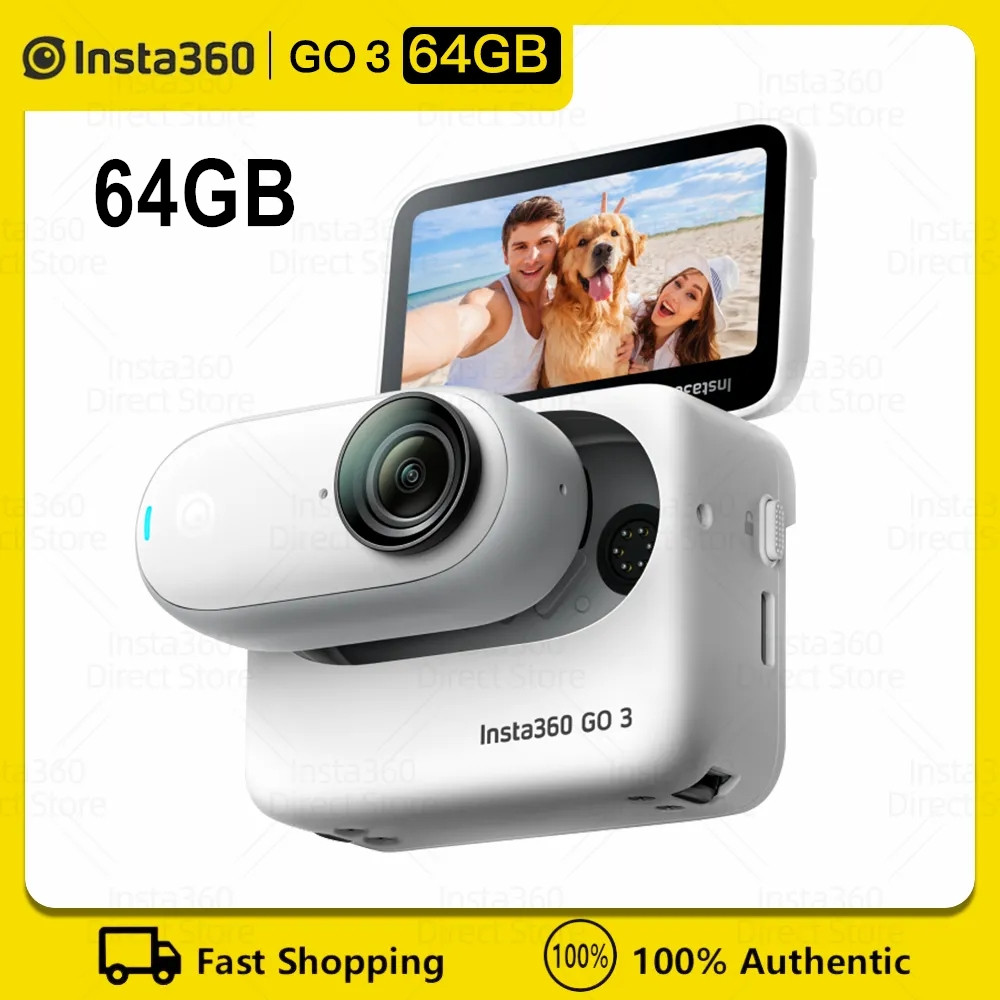 Insta360 GO 3 Petite mini caméra d'action légère Stabilisateur de monture POV mains libres portable et polyvalent Sport Caemra 64 Go