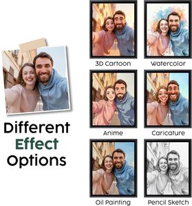 Cuadro de Lienzo Personalizado con Retrato de Dibujos Animados de 20*20CM, Póster de <span class=keywords><strong>Foto</strong></span> Animada Personalizada, Arte en Lienzo Enmarcado para Decoración del Hogar, Día de la Madre, Aniversario - Product Image 5