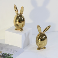Articles de pâques plaqué or en céramique lapin moderne nordique décoration de maison minimaliste luxe décoration de maison pour salon