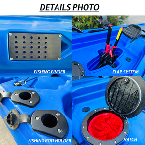 Kayak à pédales de 12 pieds, CE, monoplace, une personne, en plastique rigide HDPE, moteur électrique, kayak de pêche avec propulsion par pédales - Product Image 5