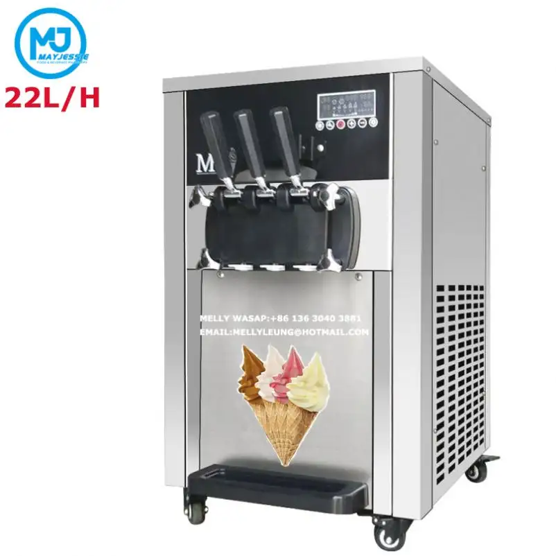 MAYJESSIE 25L neuer Snack kommerzieller gefrorener Joghurt hersteller Luftpumpe Soft eismaschine Tischplatte Mini-Soft eismaschine