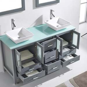 Meubles de salle de bain modernes et contemporains Vasque de salle de bain avec miroir Lavabo Solution de rangement de haute qualité Style nouveau et populaire - Product Image 3