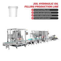Ligne de production industrielle automatique de remplissage d'huile hydraulique 20L à prix d'usine, machine d'étiquetage double face personnalisée