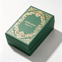 Boîte cadeau magnétique verte de luxe personnalisée, emballage en carton rigide écologique et recyclable, conteneur pour bouteille recyclable