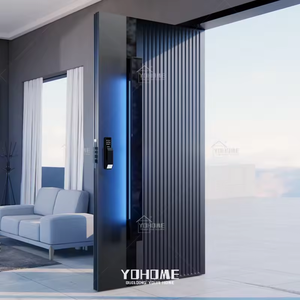 Último <span class=keywords><strong>Design</strong></span> Americano para Projetos Residenciais: Porta de Entrada Moderna Personalizada em Alumínio com Luz LED - Product Image 6