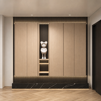 Meuble à chaussures moderne de luxe pour entrée, style italien minimaliste, rangement intégré, organisateur modulaire pour buanderie avec éclairage LED, personnalisable