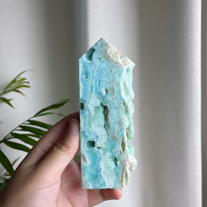 Obelisco de Hemimorfita Azul Natural al por Mayor, Geoda Druzy en Forma de Torre, Varita de Cristal para Sanación Energética, Feng Shui, Meditación y Decoración del Hogar - Product Image 3