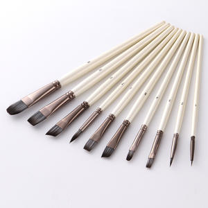 Ensemble de 10 pinceaux pour artistes, peinture acrylique, huile, aquarelle, <span class=keywords><strong>gouache</strong></span>, peinture par numéros, art du visage et du corps, miniatures professionnelles - Product Image 2