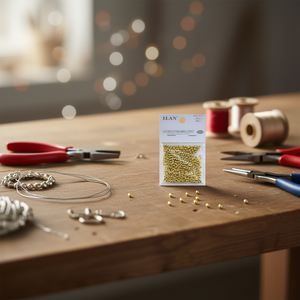 Perles métalliques ILAN 4 mm plaquées or, rondes, petit trou, pour la création de bijoux et accessoires - Product Image 4