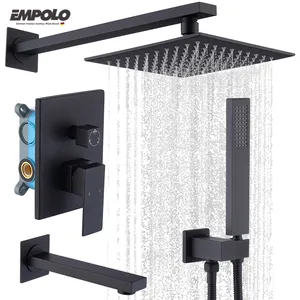 Empolo Custom Luxus Kupfer Warmwasser hahn Bad Dusch mischer System Badezimmer Regen mischer Bad & Dusche Wasserhähne Set