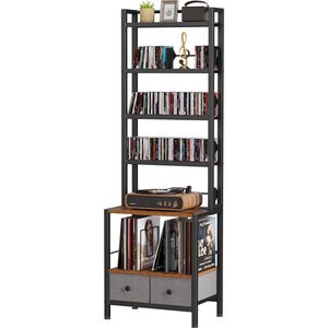 Étagère de rangement <span class=keywords><strong>pour</strong></span> <span class=keywords><strong>DVD</strong></span> <span class=keywords><strong>et</strong></span> disques vinyles, tour de rangement à 6 niveaux avec tiroirs <span class=keywords><strong>pour</strong></span> <span class=keywords><strong>CD</strong></span>, <span class=keywords><strong>DVD</strong></span>, albums, livres <span class=keywords><strong>et</strong></span> jeux - Product Image 6
