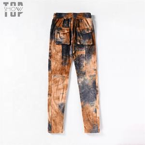Jogging en velours personnalisé pour homme, vente en gros, poche arrière, coton de haute qualité, tie-dye - Product Image 2