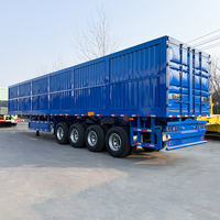 Semi-remorque à plateau en acier à suspension mécanique robuste à 4 essieux, capacité de 60 tonnes pour marchandises volumineuses, plateau de chargement de 2 m de hauteur