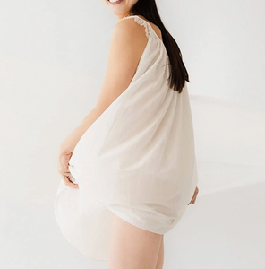 Robe de nuit d'été en coton sans manches pour femme, chemise de nuit courte blanche, peignoir en dentelle douce, chemises de nuit victoriennes, vêtements de nuit de princesse - Product Image 4