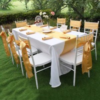 12*108 pouces mariage satin chemin de table nappe solide doré blanc noir bleu rouge violet