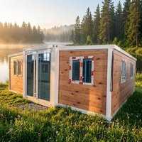 Maison conteneur extensible moderne de 20 ou 40 pieds, préfabriquée, 2-3 chambres, avec salle de bain complète, cuisine, supermarché et salle à manger