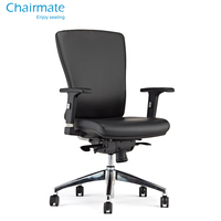 Silla de Oficina Ergonómica con Soporte Lumbar Ajustable, Respaldo Medio, Cuero PU, para Oficina en Casa