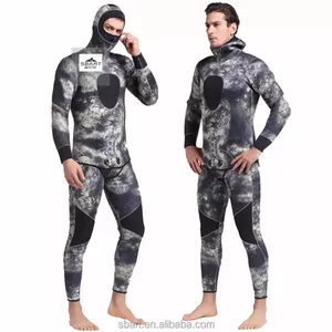 SBART New Design Full Body Thermal Diving Suit 3mm Camo Neoprene Wetsuit 2 Piece Sets Diving Spearfishing Wetsuit