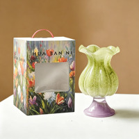Vase en verre crème français, vase à fleurs de luxe haut de gamme de style Fenton vintage pour la décoration florale du salon, du bureau et de la table à manger