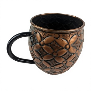 Floral Design Antique Copper Carbon Steel Eco-friendly Dishwasher <b>Microwave</b> Safe Travel Mugs Farmhouse Country Style Keeps - Product Image 6