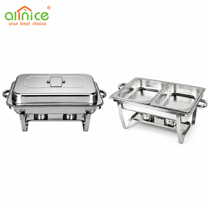 Scaldavivande Moderno in Acciaio Inox per Alcol, Argento 9L, Scaldavivande Commerciale per Buffet, Matrimoni e Banchetti all'Aperto - Product Image 3