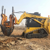 Machinerie forestière, machine hydraulique de transplantation d'arbres à vendre, pelle à arbres, machine à repiquer les arbres utilisée sur chargeuse compacte