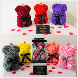 Oso de poliestireno Rosa Oso de flores San Valentín Oso de peluche grande Oso Rosa regalo para novia - Product Image 1