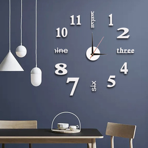 <span class=keywords><strong>Horloge</strong></span> <span class=keywords><strong>murale</strong></span> 3D moderne de grande taille, silencieuse, en acrylique, style nordique, décorative, bon marché, chiffres numériques, DIY - Product Image 3