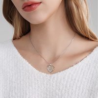 Collier Pendentif Lettre en Zircon Géométrique Créé en Laboratoire, Sertissage Griffe, Plaqué Rhodium, Chaîne en Argent Sterling, Tendance, Certifié