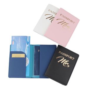 Porte-passeport personnalisable en PU de haute qualité, style transfrontalier tendance, étanche, avec motif lettre, pour couples - Product Image 1