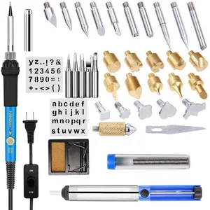 41 in1 60W Wood Burning Carving Pyrography Pen Kit Adjustable Temperature Soldering Iron Welding Burning tools with solder tin