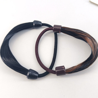 Chouchou à cheveux de 7,5 cm avec dentelle frontale, extension de cheveux pour queue de cheval pour fille