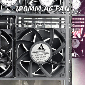 Ventilateur en plastique 120x120x38mm à double roulement à billes, ventilateur axial sans balais pour boîtier d'ordinateur avec débit d'air de 116 CFM, faible niveau sonore de 41,6 dBA - Product Image 3