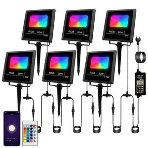 Reflector LED Inteligente con WIFI y Bluetooth, RGB, Control Remoto por Aplicación, Resistente al Agua, Temporizador, Iluminación LED para Jardín, Paredes, Árboles y Paisajes - Product Image 2