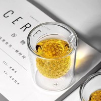 Verre borosilicate à double paroi de 50 ml, plaqué or, sans BPA, anti-fuite, design moderne, réutilisable, transparent, isolé, personnalisable