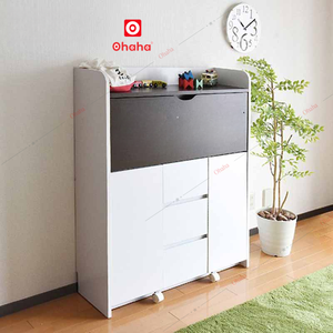 Escritorio de estudio plegable con estante de almacenamiento Mesa de madera para ahorrar espacio para el hogar Oficina Cajón de utilidad Madera de ingeniería Premium - Product Image 3