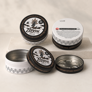 Custom Printed Round Screw Thread CR Child Resistant Tinplate Can Inner Tray Childproof Airtight <b>Storage</b> Metal Packaging <b>Tin</b> Jar - Product Image 1