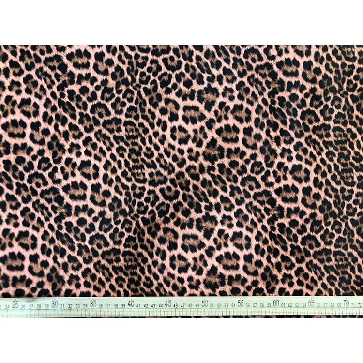 Couro sintético estampado de leopardo, moda sintética para decoração têxtil de casa