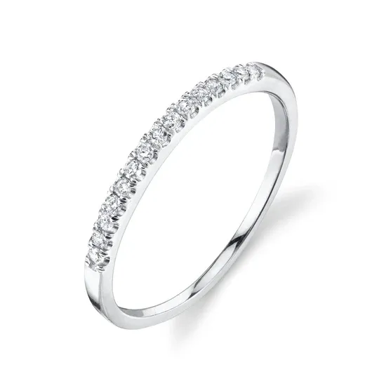 Shining Ring 14K Sterling Silver Minimalist Pave Set Ring Charm Ring White CZ Jewelry