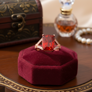 Rectangle Garnet <b>CZ</b> Stone Design Elegant Cluster <b>Ring</b> Wholesale Turkish Handmade 925 Silver Fine Jewelry - Product Image 3