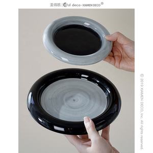 Assiettes à Dessert rondes en céramique Macaron assiettes de petit déjeuner colorées plats à bijoux - Product Image 5