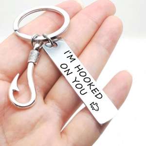 Porte-clés de pêche pour hommes je t'aime plus que porte-clés porte-clés en métal cadeau erman - Product Image 4