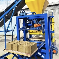 Équipement semi-automatique pour briques en béton QT4-26, produit des blocs standard et des pavés