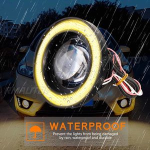 2 pièces, 3,5 pouces, 12V, phare antibrouillard universel COB LED, feux de jour Angel Eyes, phare antibrouillard 30W, blanc, jaune, bleu - Product Image 3