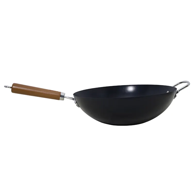 Cocina de acero al carbono chino wok antiadherente wok con proceso de nitruración