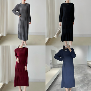 Vestido Miyake Plisado <span class=keywords><strong>para</strong></span> Mujer, Color Sólido, Estilo Minimalista, <span class=keywords><strong>Vestidos</strong></span> Casuales, Talla Única, Venta al por Mayor <span class=keywords><strong>de</strong></span> Fábrica, ODM OEM - Product Image 2
